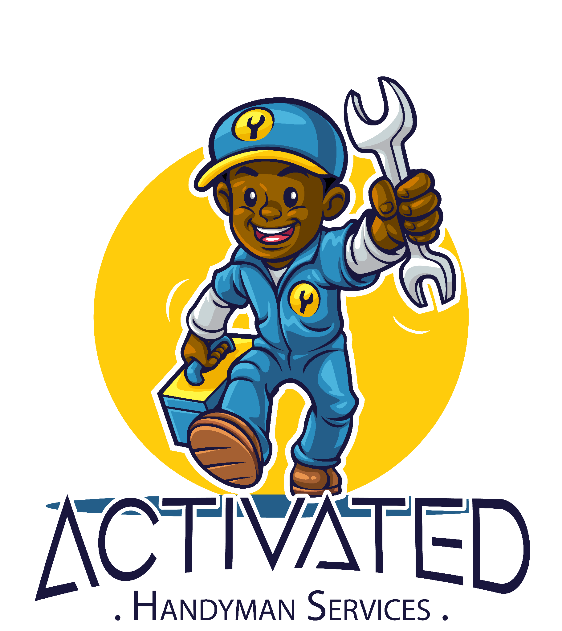 Activated Handyman Services mascot and logo